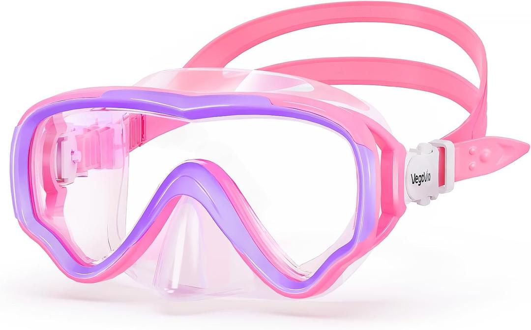 VegoVia Kids Swim Goggles with Nose Cover 6-14, Kids Pool Goggles for Swimming 8-14 4-7 Girls Boys Youth Toddler, Anti Fog No Leak UV Protection Clear Diving Swim Mask Underwater Wide View