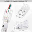 Flutesan 20 Pcs 3 Pin 8 mm Solderless LED Light Strip Connectors Clear Track Lighting Connectors for 5050 RGB Strip Light