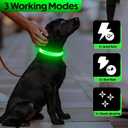 Light Up Dog Collar – Reflective, Adjustable & Rechargeable Electronic Glow Pet Collars – Bright, Comfortable, High Visibility LED Dog Collar for Night Safety, Outdoor Walk, Flashing Fun, Green, Small