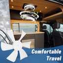 6 Inch RV Vent Fan Blade with 12V D-Shaft Motor, White Bathroom Vent Fan Replacement for RV, Camper, Range Hood, Compatible with Heng's, Elixir, Ventline, Jensen