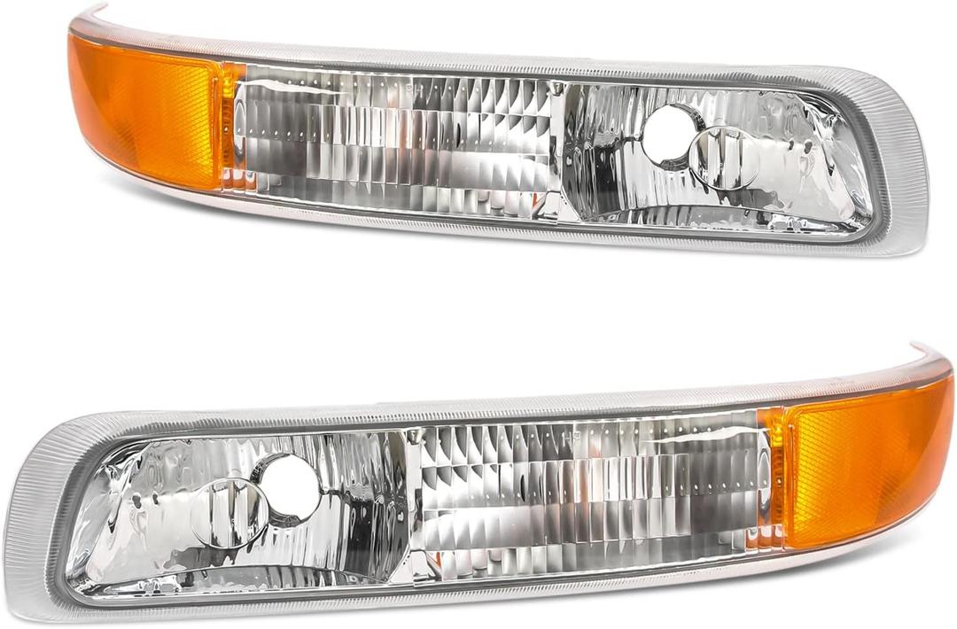 Pair of Turn Signal Light Parking Light Assembly Compatible with Chevy Models - 99-02 Silverado 00-06 Tahoe Suburban
