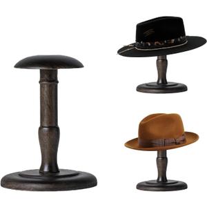 CHADWICK Vintage Style Hat Rack Stand, Rustic Brown Hat Display Stand Wood, Hat Rack Tabletop Cap Organizer and Display Rack, Wig Holder Cowboy Hat Rack Hat Organizer for Closet, Home Decor