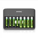 Rayovac USB Battery Charger, 8 Bay Charger for NiMH AA and AAA Rechargeable Batteries, Fast Charger for Batteries with Automatic Shut-Off (1 Count)