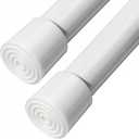Spring Tension Curtain Rods Small Tension Rod Adjustable Curtain Rod No Drilling for Window (White, 26" to 39"-2Pack