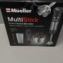 Mueller Multistick 800W 4-in-1 Immersion Blender Handheld, 12 Speed Hand Mixer - Turbo Boost, Heaviest Duty Copper Motor, Titanium Blades Hand Blender, Milk Frother Wand, Whisk, Beaker, Chopper, Grey