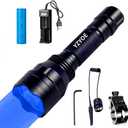 Rechargeable Blue Light Tactical Flashlight1000 Yards Blue Night Vision LED Light kit, Universal Picatinny Rail Mount with Pressure Switch for Long Distance Night Observation.