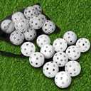 Practice Golf Balls Limited Flight Golf Balls 40mm Hollow Plastic Golf Training Balls Colored Airflow Golf Balls for Swing Practice Driving Range Home Use Indoor