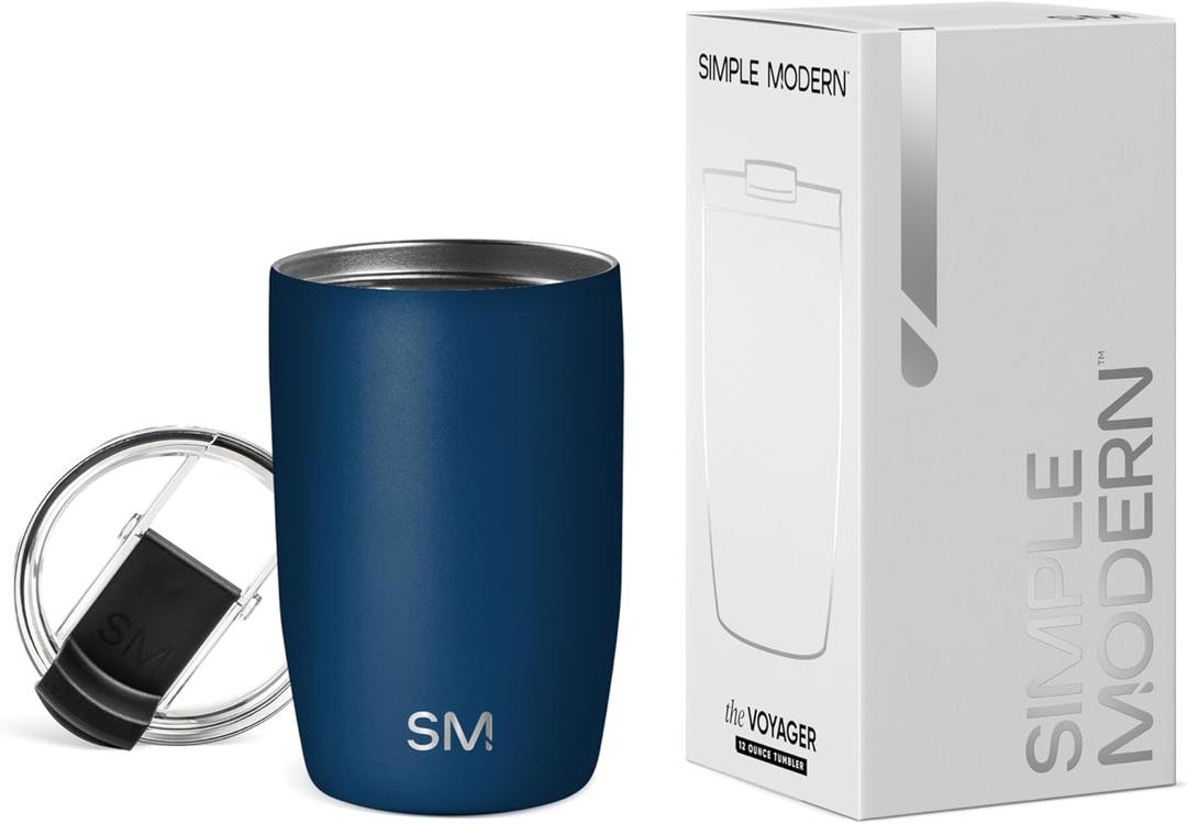 Simple Modern Travel Coffee Mug Tumbler with Flip Lid | Reusable Insulated Stainless Steel Cold Brew Iced Coffee Cup Thermos | Gifts for Women Men Him Her | Voyager Collection | 12oz | Slumberland