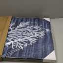 Yihui Arts Nautical Canvas Wall Art Hand Painted Navy Blue and White Coastal Painting Modern Abstract Tree Artwork for Living Room Bedroom Hall Way Decor