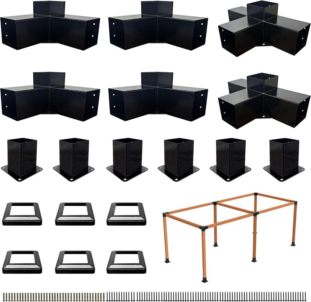 Pergola Kit with 3-Way Brackets & 4-Way Corner Brackets