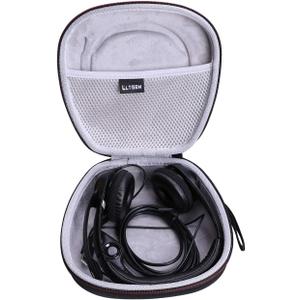 Headset Headphone Case Compatible with Logitech H390, H430, H570e, Zone 300, Zone 301 or JLab Go Work, JIAMQISHI, EAGLEND Headset, Black+Gray(Case Only)