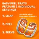IAMS Perfect Portions Adult Wet Cat Food Cuts in Gravy, Chicken, Tuna, and Salmon Recipe Variety Pack, 2.6 oz. Easy Peel Twin-Pack Trays (24 Count, 48 Servings) (EXP 03/25/27)