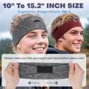 Headband Headphones Bluetooth Headband for Side Sleeper, 14 Hour Playtime, Wireless Headband with HD Stereo Speakers for Workout,Running,Yoga, Ideal Gifts for Men, Women, Teens, Grey