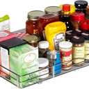 Pull-Out Cabinet Spice Rack Organizer - Slim Slide-Out Storage for Spices, Bottles & Jars, Premium Heavy-Duty Steel, Easy Install for Narrow Kitchen Cabinets - 20 W x 10 D x 2 H, Chrome
