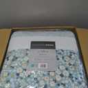 Madison Park King Quilt Set, Seersucker Floral Coverlet, All Season Lightweight Microfiber Bedding Quilt Set, Vermicelli Quilting Design, Throw Pillow, Caralie, King/Cal King Aqua 4 Piece