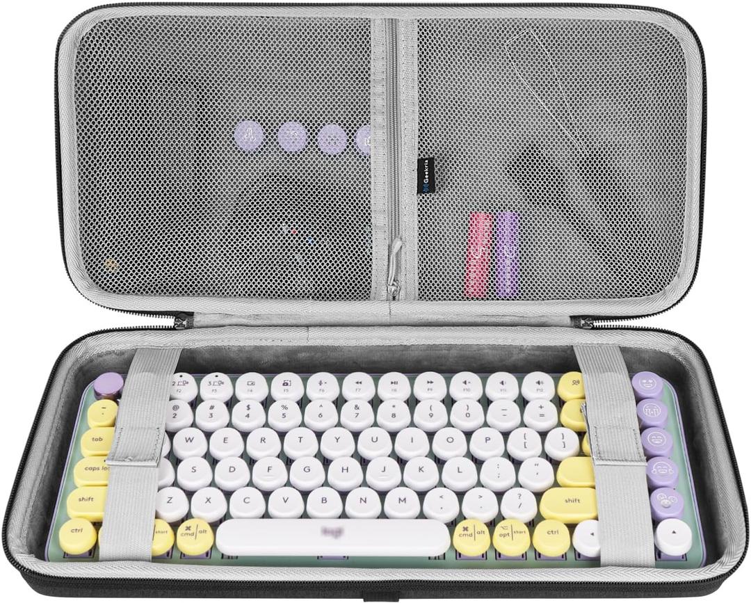 Geekria 75% Keyboard Case, Hard Shell Travel Carrying Bag for 84 Key Gaming Keyboard, Compatible with Keychron K2, Logitech POP Keys/MX Mechanical Mini, Aula F75 Pro/Aula F75 75% (Extra Space)