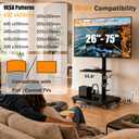 Rolling TV Stand with Power Outlet for 26-75 in LCD/LED TVs, up to 110 lbs