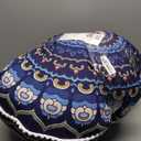 32 inches Meditation Floor Cushion for Adults, Round Large Thick Floor Pillow, Memory Foam Filling, Navy Blue (1 Count (Pack of 1))