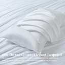 YIYEA 100% Organic Viscose Derived from Bamboo Sheets Full Size Set, Luxury 400TC Jacquard Bed Sheets, Soft Breathable Cooling Sheets,16" Deep Pocket, with 2 Sheet Fasteners (White, Full)