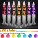 Pink Wax Liquid Motion Lamps Multi Color Changing: 13" LED Night Light for Kids Adults, Small Table Lamps for Home Bedroom Decor, Christmas Mood Lights Decorations, Birthday Gifts for Girls Boys