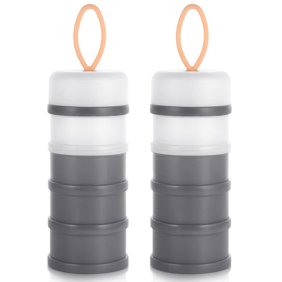 Accmor 2 Pack Baby Formula Dispenser On The Go, Stackable Formula Dispenser Formula Container to Go, Non-Spill Portable Milk Powder Kids Snack Storage Container, BPA Free