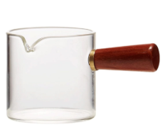 Small milk jug,Creamer Jug,Churn Jug,Gravy Boats Milk Jug Honey Sauce Juice Boat Glass Plate Sauce Boat with Handle Can Be Used for Creamer and Broth(200ml) Milk Cream Jug