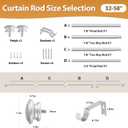 TONIAL 2 Pack Curtain Rods 32 to 58 Inch, Telescoping Splicing 3/4 Inch Single Rods for Windows Decorative Drapery Rod with Small Finial, Silver