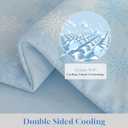 OIGAE Cooling Comforter, Japanese Q-Max 0.45 Double Sided Cooling Blankets for Hot Sleepers & Night Sweats, Lightweight Breathable Summer Blanket for Bed, Travel, Camping, Blue, Queen 90" x 90"