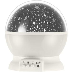 Globe Electric 13766 LED Integrated Color Changing Space Projector Night Light, 4 Interchangeable Projection Patterns, Removeable Dome Diffuser, USB or Battery Powered, Bulb Not Included