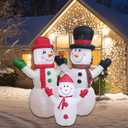 Christmas Inflatable Snowman Family Decorations Blow Up - 7FT Giant Outdoor Snowman Decor with Rotating Lights | Xmas Inflatable for Indoor Outdoor Yard Lawn Garden Party