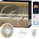 PAUTIX COB LED Strip Light 4000K,32.8ft/10m Dimmable DC24V Natural White LED Strip Lights,CRI93+ Super Bright High Lumen Tape Lights Kit,Work with Alexa/Google Assistant for Home&Office DIY Lighting