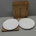 Corelle Vitrelle 8Piece Dinner Plates Set Triple Layer Glass and Chip Resistant, Lightweight Round Plates, Winter Frost White