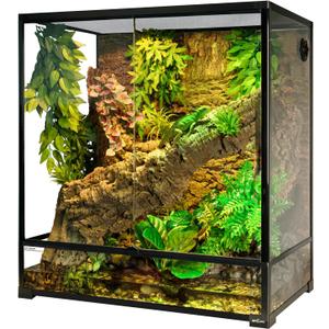 REPTI ZOO Large Tall Glass Reptile Tank 36"x18"x36", 100 Gallon Vertical Reptile Terrarium with Mesh for Chameleon Arboreal Lizard Frog, Paludarium Vivarium Tank