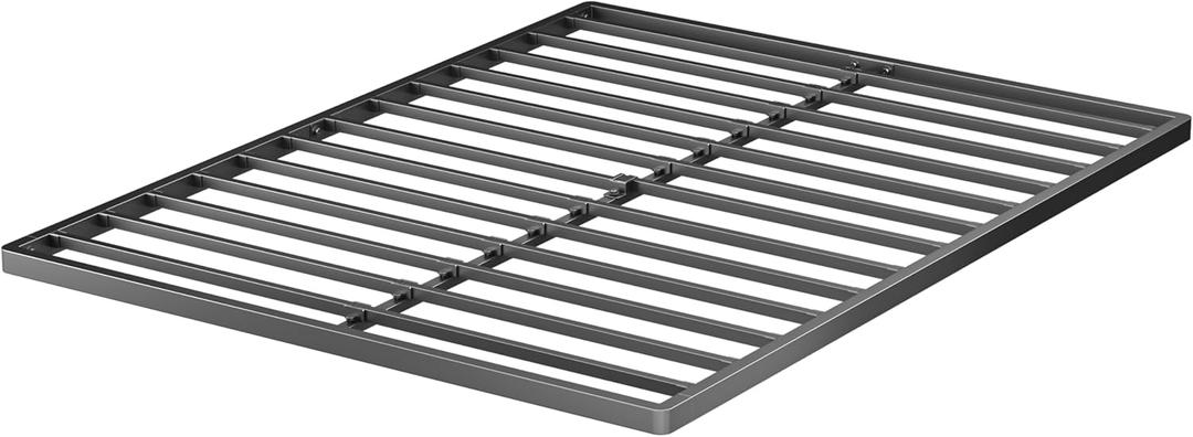 2 Inch King Metal Box Spring with Round Corners - 3000 lbs Capacity, Low Profile Bed Slat Replacement Bunkie Board with Steel Slats, Noise-Free, Easy Assemble, Black