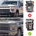LED Headlight Assembly Compatible with Chevy Silverado 2500HD 3500HD 2020 2021 2022 2023 (ONLY FOR LED MODEL) Factory Replacement Head Light Lamp Left Driver Side 84738618 GM2502505