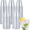 Turbo Bee 300 Pack 9oz Clear Plastic Cups,Disposable Crystal Drinking Cups,PET Plastic Party Cups for Wine,Juice,Iced Coffee and Cold Drinks