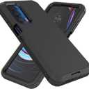 Heavy Duty Defender Case for Motorola Moto Edge 2021/5G UW, Black, Rugged, Shockproof, Dustproof, 3 in 1 Design, Military Grade Protection