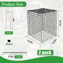 Garden Wire Cloches For Plants Extra Large 13.2" X13.2" X16.7" Rustproof Plant Cages For Outdoor Plants Protectors From Animals With Openable Top Cover & Stakes Plant Cages To Keep Animals Out (2 PCS)