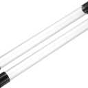 PATIKIL Clear Rigid Tube Round Plastic Tubing with Black Rubber Caps Polycarbonate Water Pipe, 305mm/ 12 Inch Length, 19mmx22mm/0.75"x0.87", 2 Set