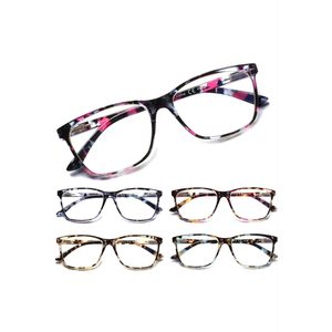 SIGVAN Ladies Reading Glasses Blue Light Blocking Spring Hinge Fashion Pattern Print Eyeglasses for Women +3,5