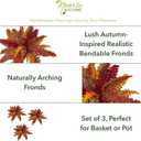 Nearly Natural 20 Autumn Boston Fern Artificial (Set of 3) Silk Plants Orange