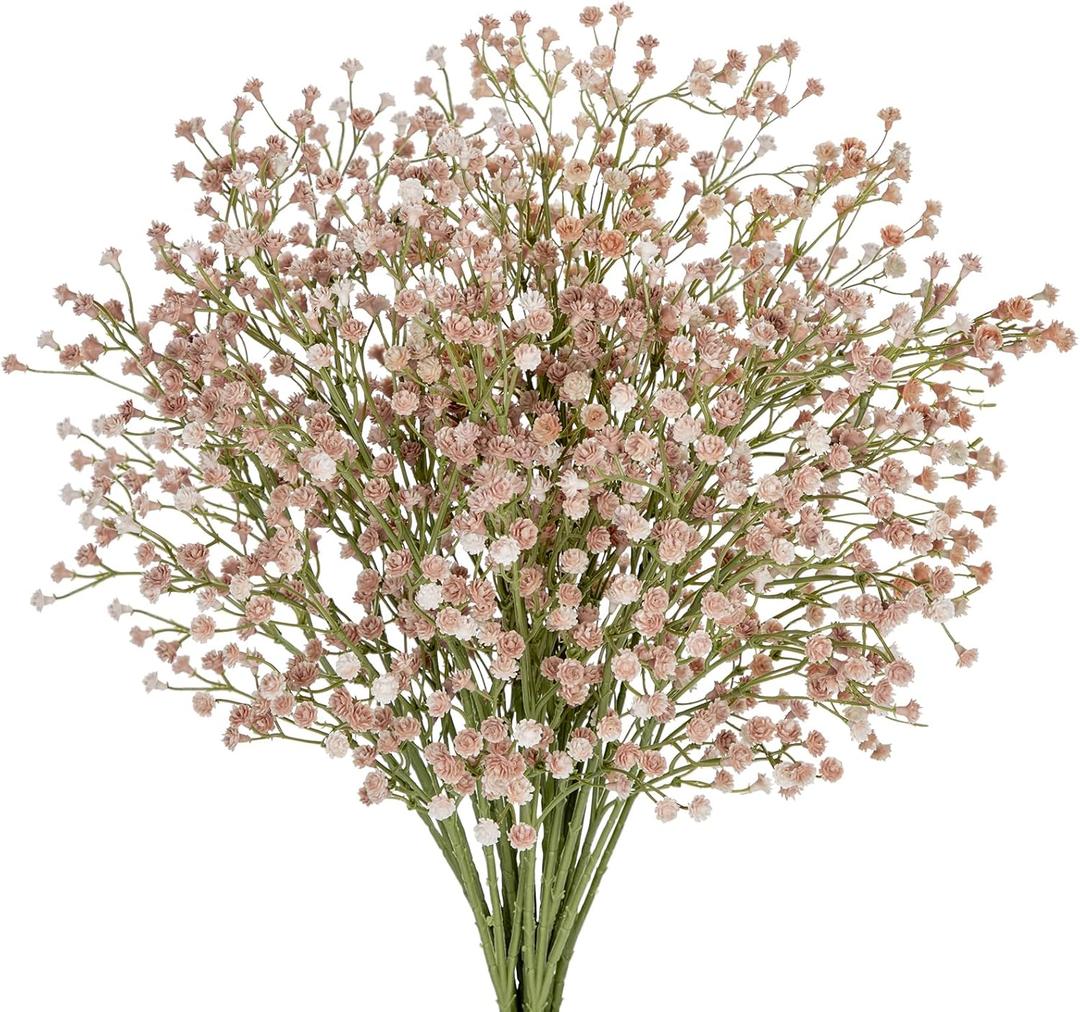 10 Pack Baby's Breath Artificial Flowers Bulk 3 Branches Faux Baby Breath Plastic Flowers Fake Gypsophila Flower Arrangement Fake Flowers Bouquet for Wedding Home Decor Fall White Baby Breath