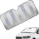 Car Windshield Sun Visor Protector, Aluminum Foil Heat Insulation Windshield Sun Shade, 55.12" x 27.56" Suction Cup Fixed Front Window Block Sun Cover, Universal for Car SUV Truck (Large)
