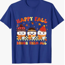 Happy Fall Brush Them Teeth Dentist Dental Thanksgiving T-Shirt, L