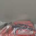 Hearth & Harbor Wrapping Paper Storage Container with Ribbon Dispenser and Interior Pockets - Large Christmas Storage Containers with Wheels, Fits 30 Rolls of 40" Length, Red