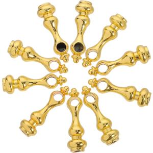 Veemoon 10pcs Metal Spindles Decorative Gallery Spindles Furniture Hardware Accessories Glass Railing Post Cap for Wine Cabinet and Cart