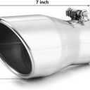 A-KARCK Exhaust Tip 2.5" Inlet to 3.5" Outlet, 7" Overall Length Polishing Bolt On Exhaust Tailpipe Tip Protect Tailpipe