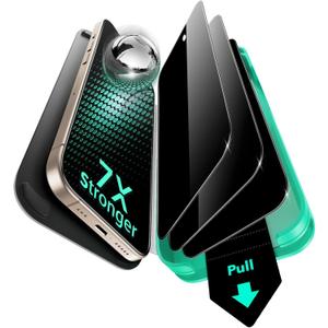 ESR 3 Pack 9H+ Glass for iPhone 16 Pro Max Privacy Screen Protector, [Military Grade Shatterproof & Longest Durable] Armorite Anti-spy Tempered Glass with UltraFit Tray