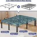 20 Inch Full Size Bed Frame, Double Layer Heavy Duty Bed Frames 4000 lbs Capacity, Metal Platform with Headboard Holes, Round Corner Legs, Mattress Slide Stopper, Easy Assembly