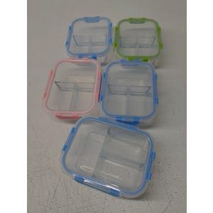 Glass Food Storage Containers 3 Compartment with Lids (5 Pack, 34oz), Divided Glass Meal Prep Containers for Lunch at Work, Leak-Proof Portion Control Food Containers, Microwave/Dishwasher Safe